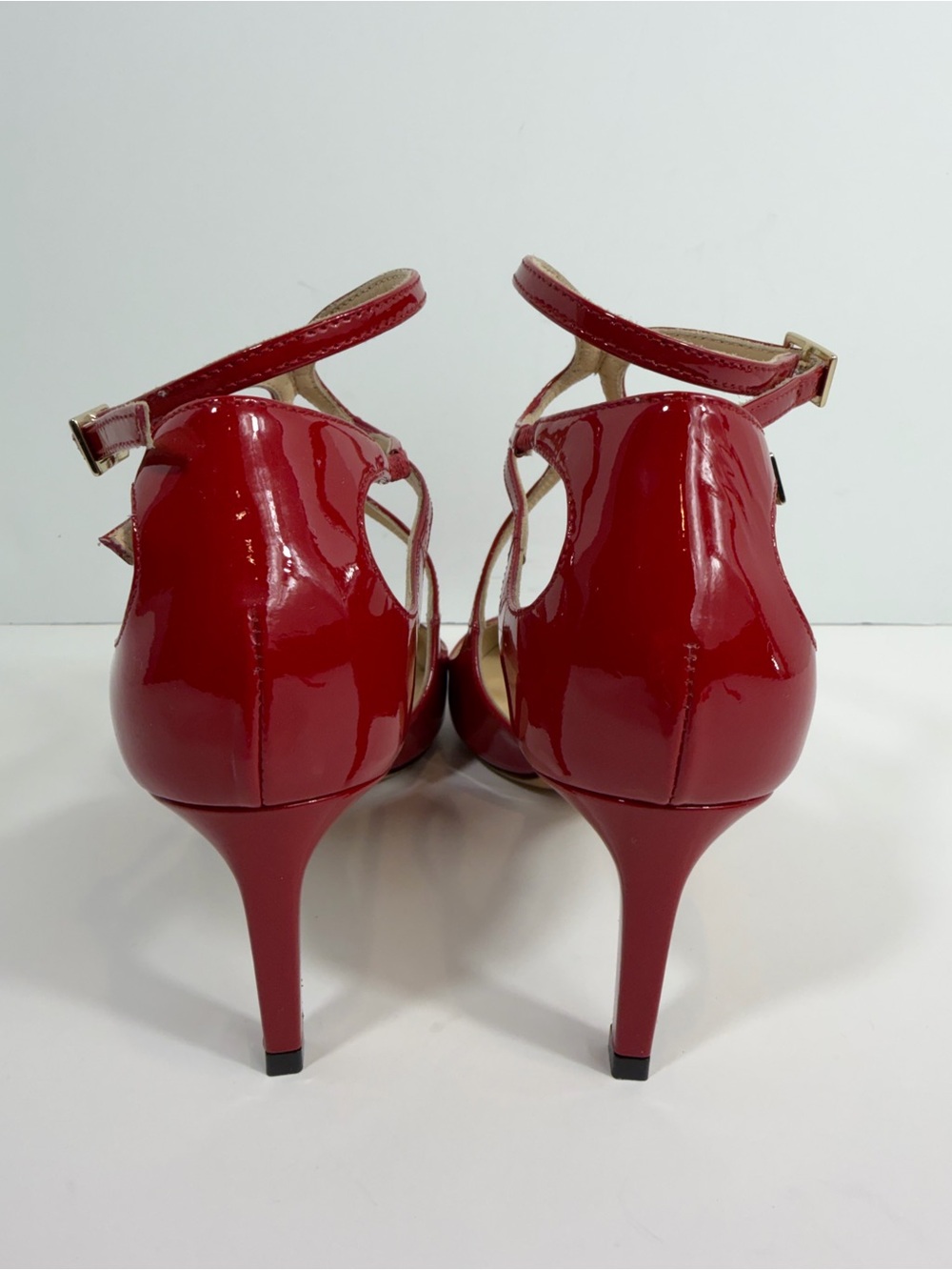 Jimmy Choo Red Patent Leather Strappy Pointed Toe Pumps - Size 36 - Picture 7 of 13